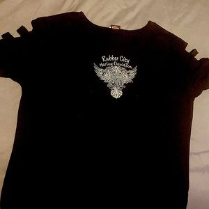 Harley dress shirt. Cut out on arms. Never worn
